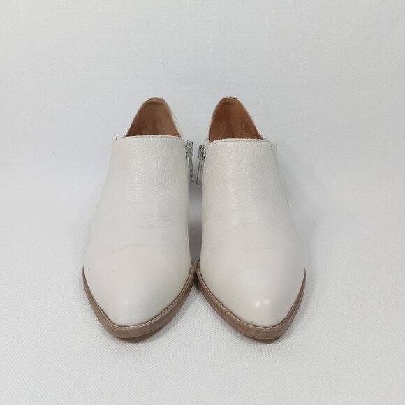 SARTO Womens White Leather Heeled Ankle Boots Size 6M - Picture 3 of 14